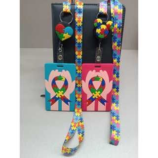 Porta Cracha Emborrachado Vertical identificaçao Cordão/Autismo/autista em Oferta na Shopee