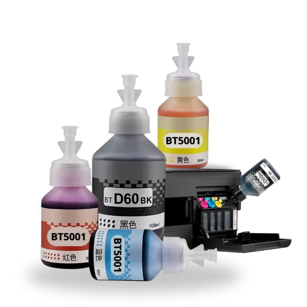 Kit 4X  Refil Tinta Para Brother T420w T520w, T4500w Bt5001 Bt6001 D60 Btd60 Bt5001 Preto e Cores