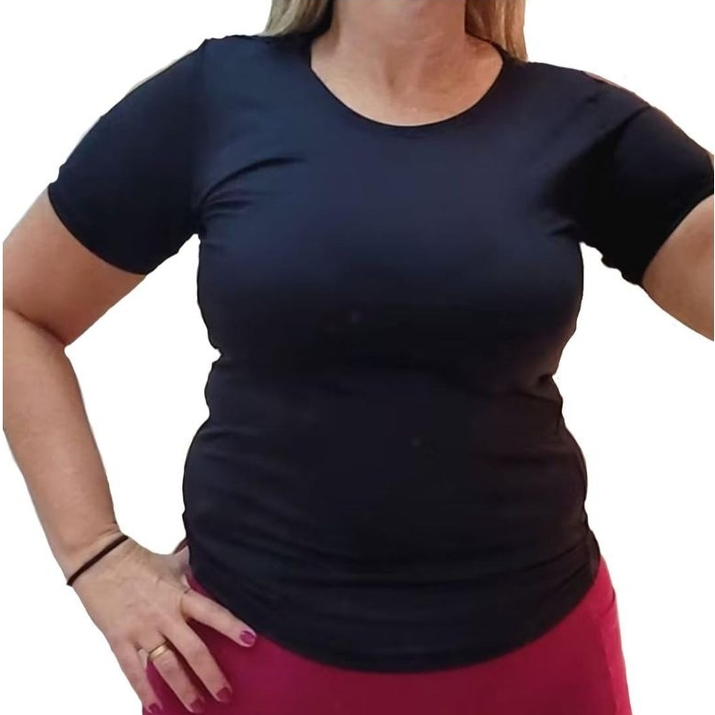 Blusa Segunda Pele Feminina Manga Curta kit 2 – Ideal para o Dia a Dia, Viagem, trabalho e lazer em Oferta na Shopee