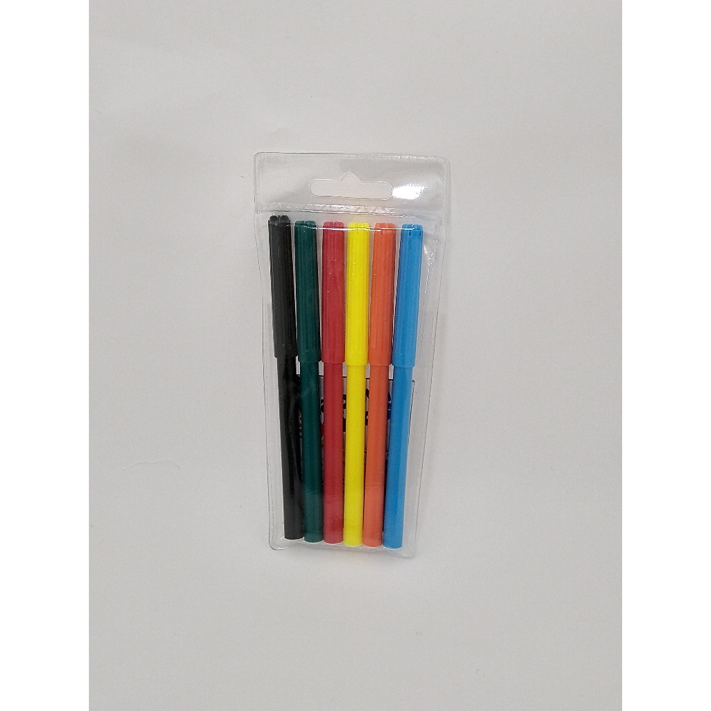 Conjunto de 6 cores sortidas de canetinhas hidrográficas lavável para boneco para colorir