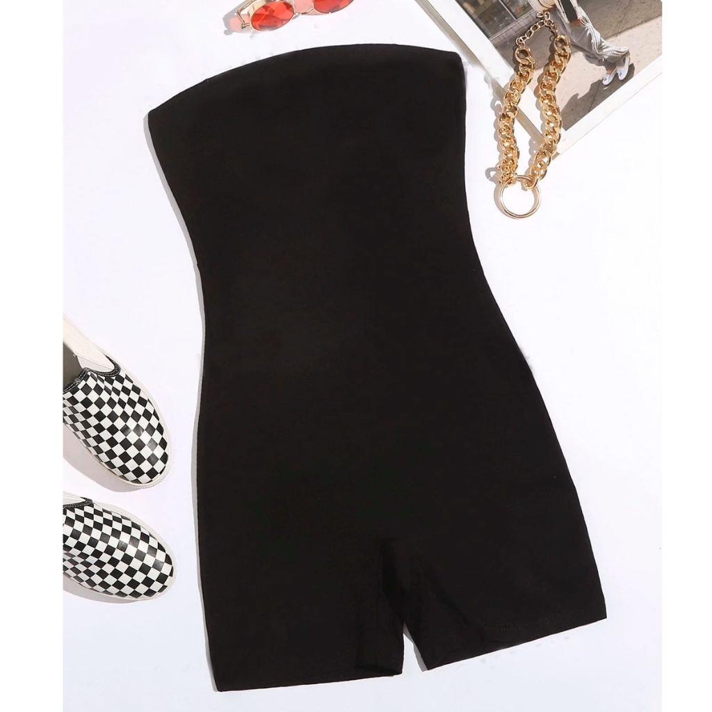 Macacão Feminino Gringo Suplex Tomara que Caia Academia Preto em Oferta na Shopee