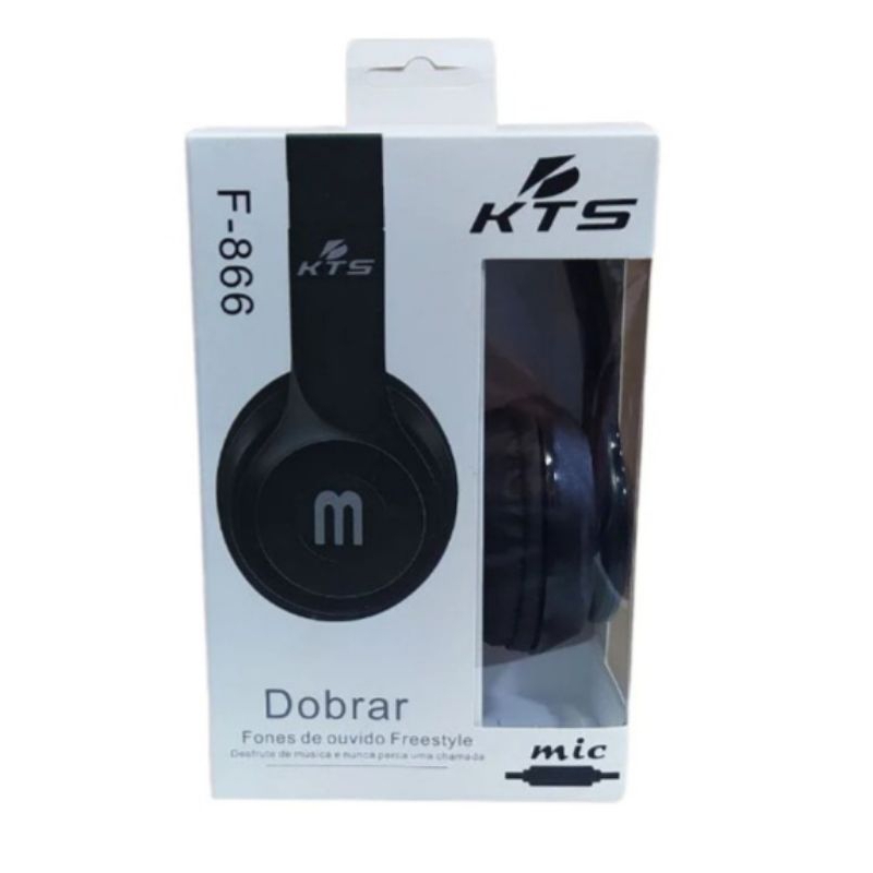 headphone com fio kts preto