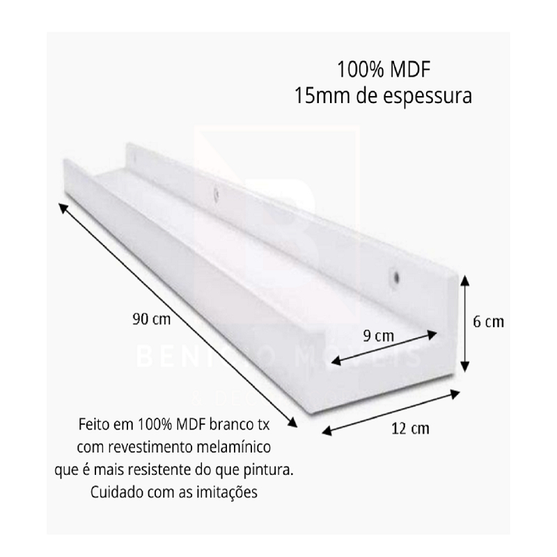 Prateleiras Cozinha, Kit com 2 ou 4 Canaleta Calha 90 cm Porta Temperos, Esmaltes, Livros, Fotos