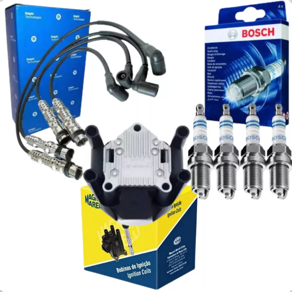 Kit Cabo Vela Bobina Ignição Original Fox Gol Golf Saveiro Polo Spacefox em Oferta na Shopee