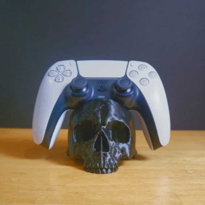 Suporte de Controle PS5 em Formato de Caveira – Base Gamer Decorativa para PlayStation 5