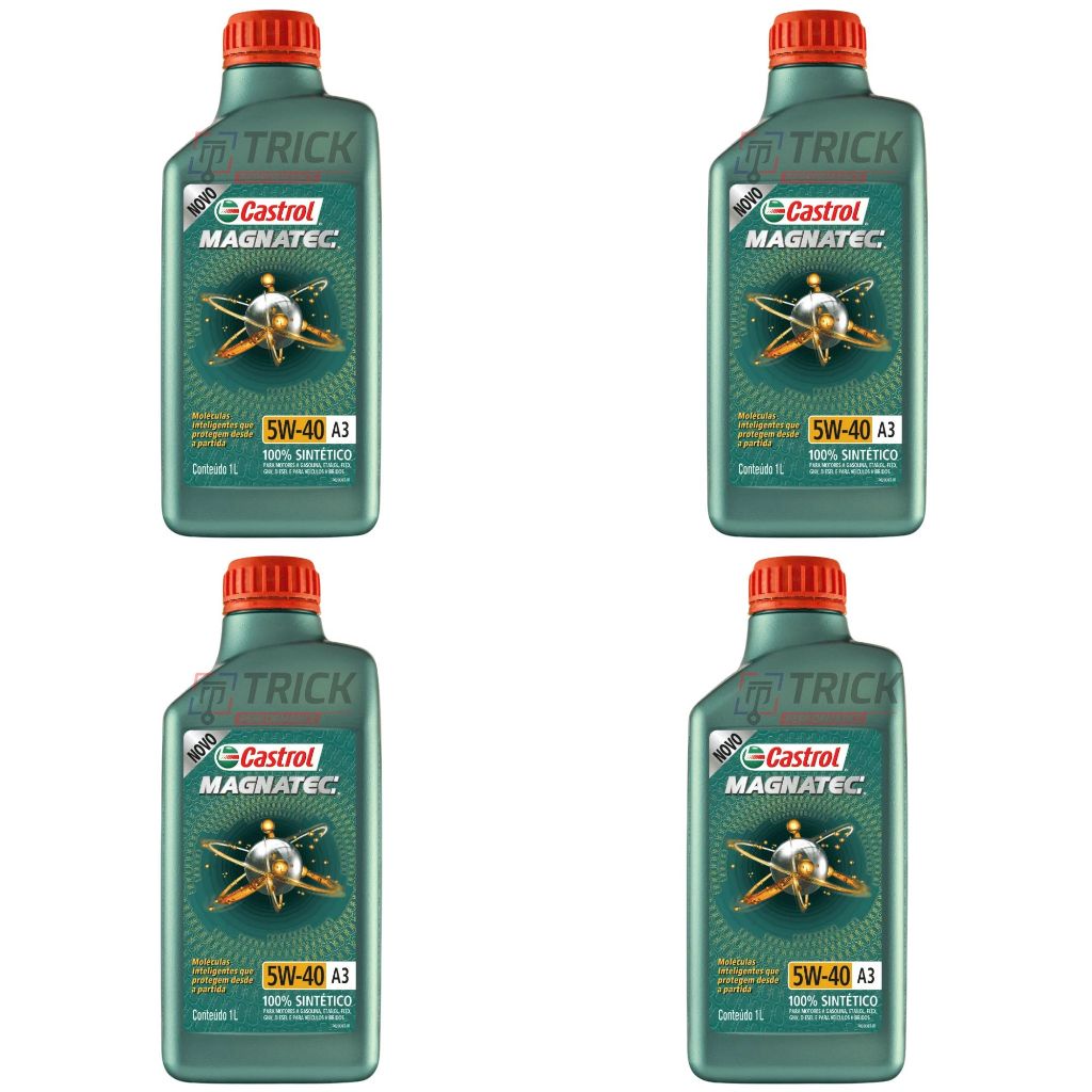 Kit 4 Litros Castrol Magnatec 5w40 API SP A3/B4 VW 502/505 Renault RN 0700 - 100% Sintetico