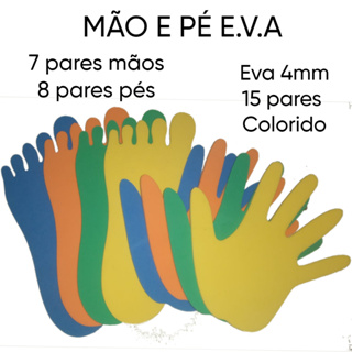 MÃO E PE EVA 4MM APLIQUE EVA PSICOMOTRICIDADE  ESCOLAR em Oferta na Shopee