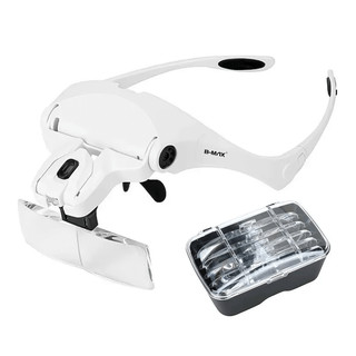 Óculos Lupa de Cabeça com LED e 5 Lentes de Aumento - Profissional para Trabalho de Precisão