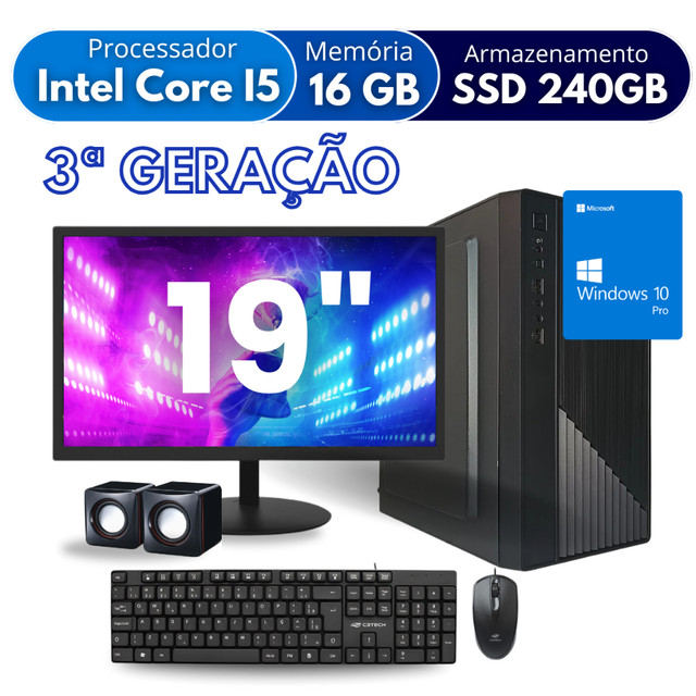 Computador Completo Intel Core I5 16gb Ssd 240 Gb Monitor Led 19 W10