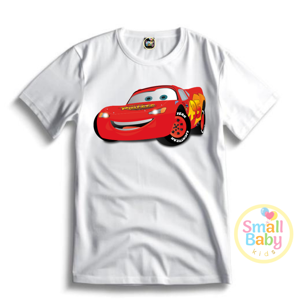 Camiseta/ Camisa Infantil / Juvenil/ Unissex Os carros Lightning McQueen em Algodão