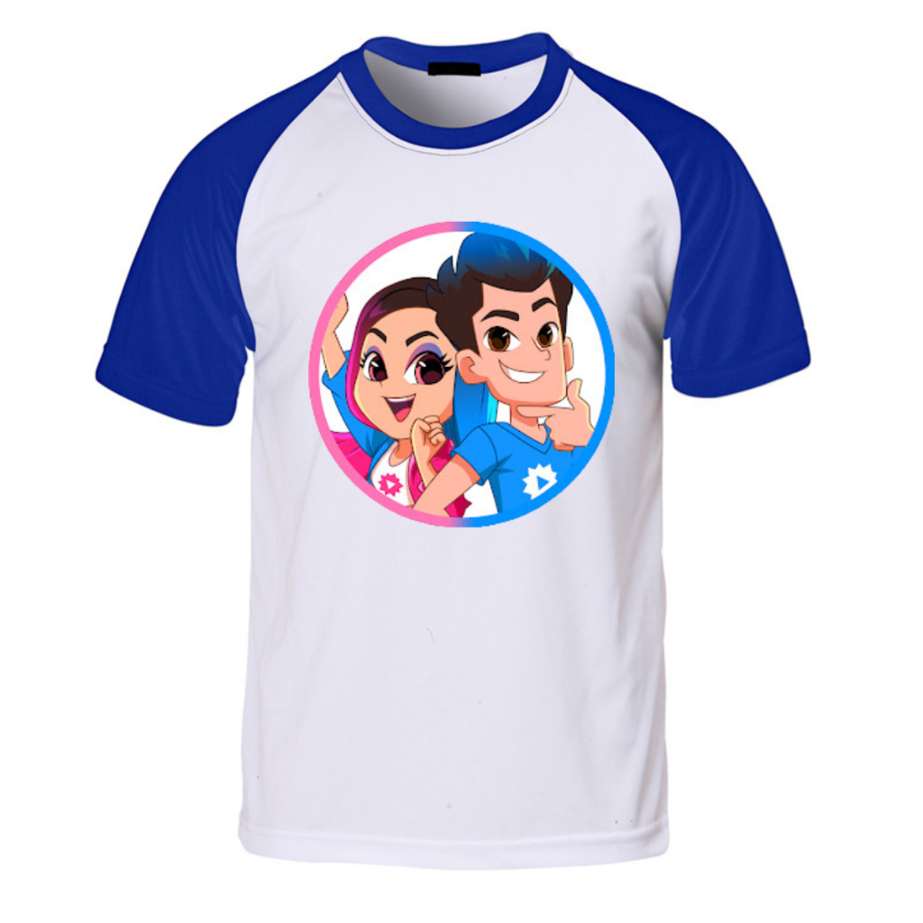 Camiseta Infantil Dudu e Carol Youtuber Trolagem Juvenil Criança Festa Show Presente Aniversario Unissex Jogo