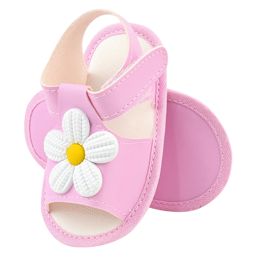 Sandalia Bebe Menina Flor Rasteira Feminina Moda Estilo Conforto Facil de Calçar