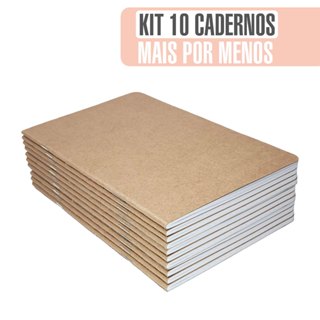kit 10 Cadernos Kraft | mini | Lisos  | Bloco Traveler A6 | Sketchbook Planner em Oferta na Shopee
