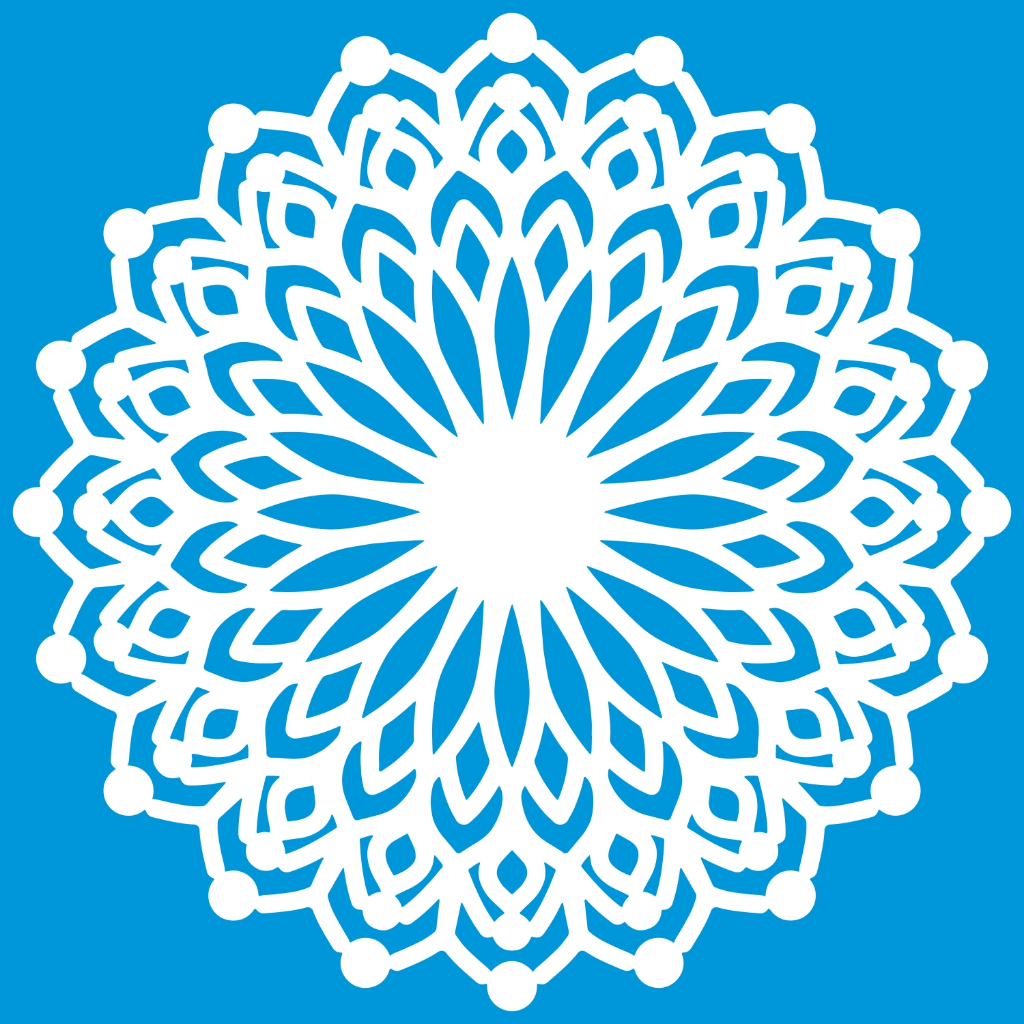 Stencil Mandala Renda 02 Molde Vazado Pintura Tecido Mdf Madeira Parede Camiseta Pano Prato