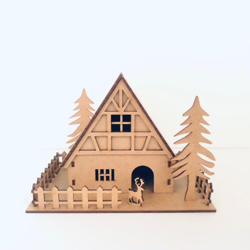 Mini Casa Casinha 16x12 Vila Natalina Natal Decoração Mdf em Oferta na Shopee