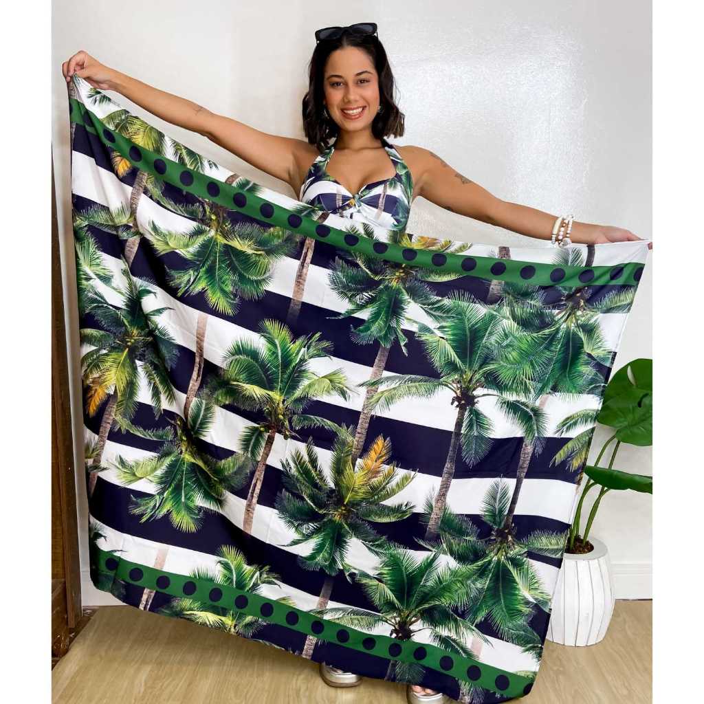 SAIDA praia canga pareo na cedinha estampada praia piscina