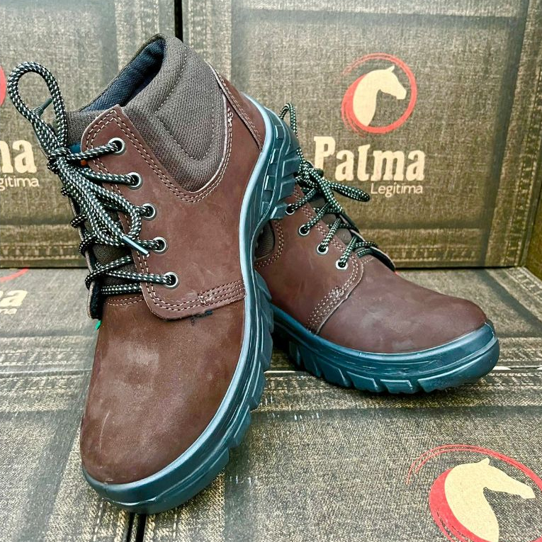 Botina Bota Coturno de Segurança Bico de Pvc Ecosafety Ca Epi Cor Café Melhor Custo Beneficio.