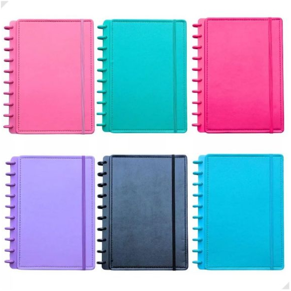 Caderno Inteligente capa dura de courino Liso 80 folhas pautadas 10 discos em Oferta na Shopee