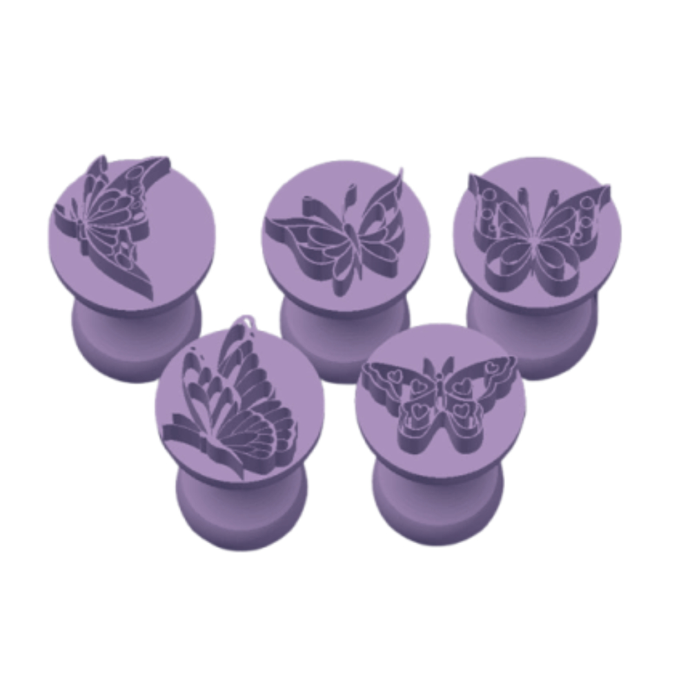 Carimbo para Brigadeiro - Kit Borboletas 5 modelos marcador de brigadeiro