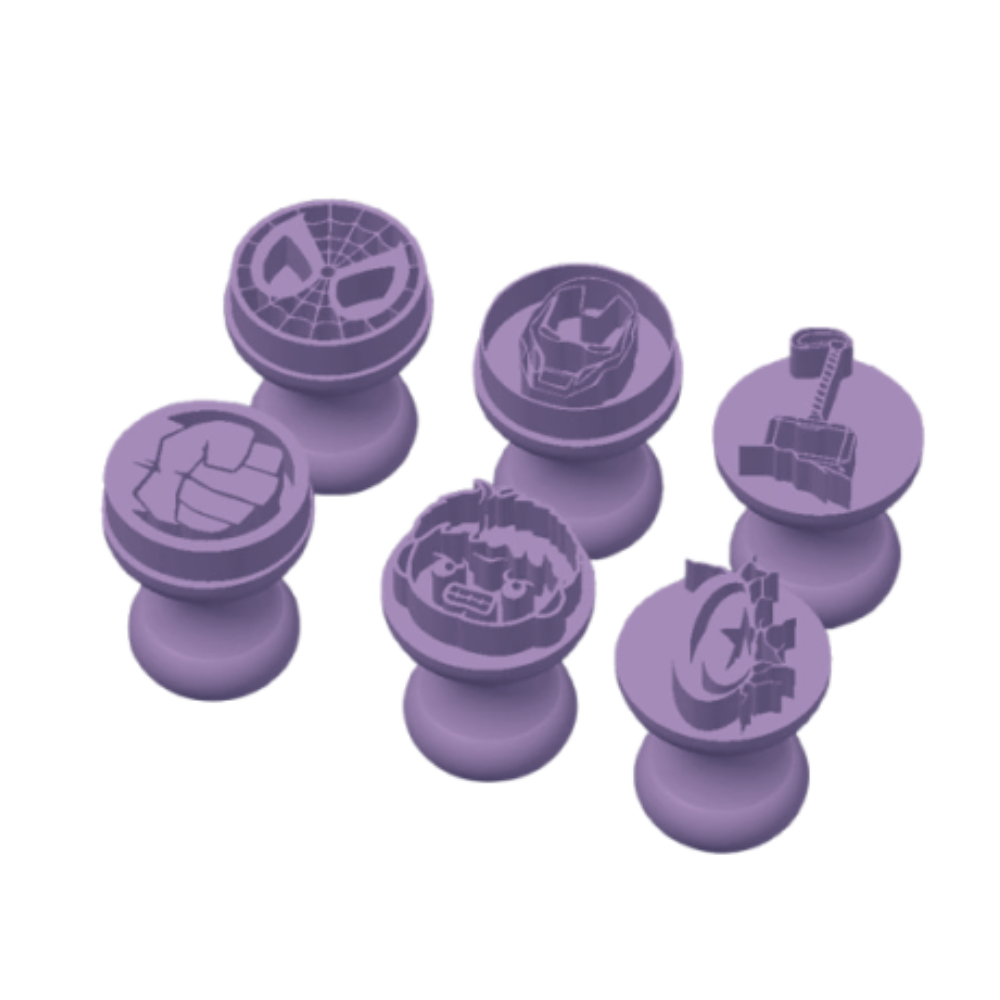 Carimbo para Brigadeiro - Kit Marvel Vingadores Marcador de Brigadeiro