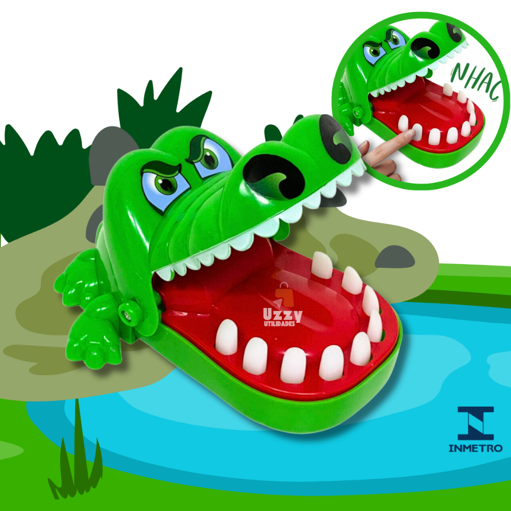 Brinquedo Infantil Jacaré Morde Dedo Crocodilo Dentista pegadinha