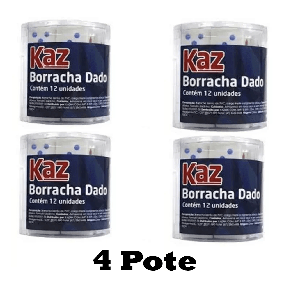 4 Potes de borracha de Dado (12 Borrachas cada pote) em Oferta na Shopee