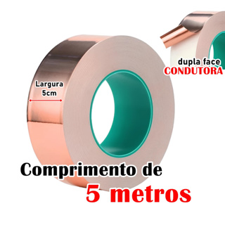 Fita Adesiva Condutiva Cobre Blindagem Guitarra Baixo 5 Metros X 5cm Equipamentos Eletrônicos em Oferta na Shopee