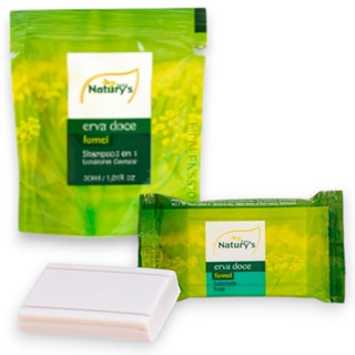 Kit 100 Sabonetes 13g E 100 Shampoo 2 Em 1 Erva Doce 30ML Motel Hotel Spa em Oferta na Shopee