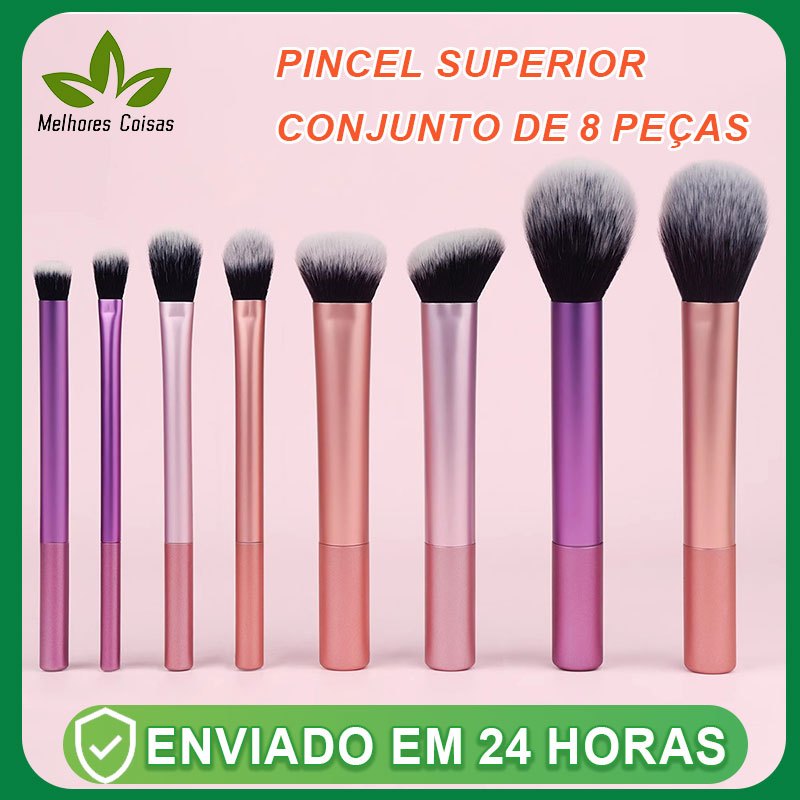 8 Pincéis de maquiagem Pincéis de maquiagem Multicolor Stand-Up Conjunto de maquiagem Incl...