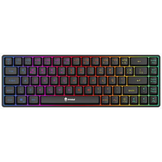 TECLADO GAMER MEMBRANA FAY PRETO E BRANCO LED RAINBOW 60% COM FIO - EVOLUT GAMER em Oferta na Shopee