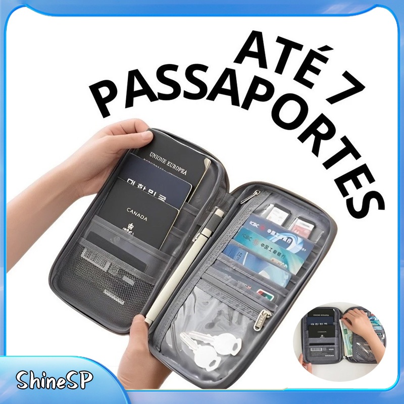 Imagem Carteira Case Porta Passaporte Bolsa Cartão Id Viajem  Alta qualidade