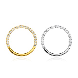 Piercing Septo Helix Conch Argola Nióbio Pvd Clik Frontal Zircônia Cravejada em Oferta na Shopee