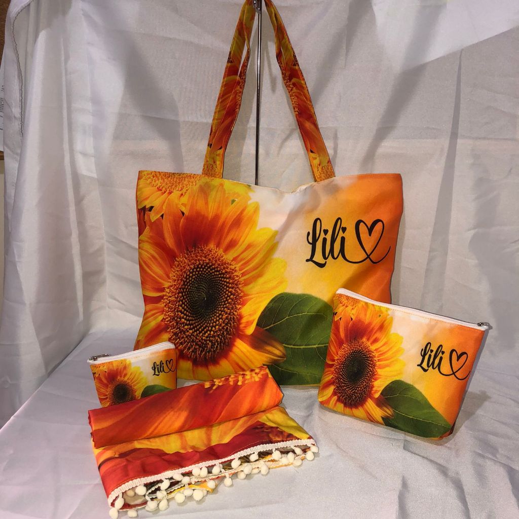 Nathpatch- kit canga personalizado,  Saída de praia, Pareô,  canga, bolsa, nécessaire