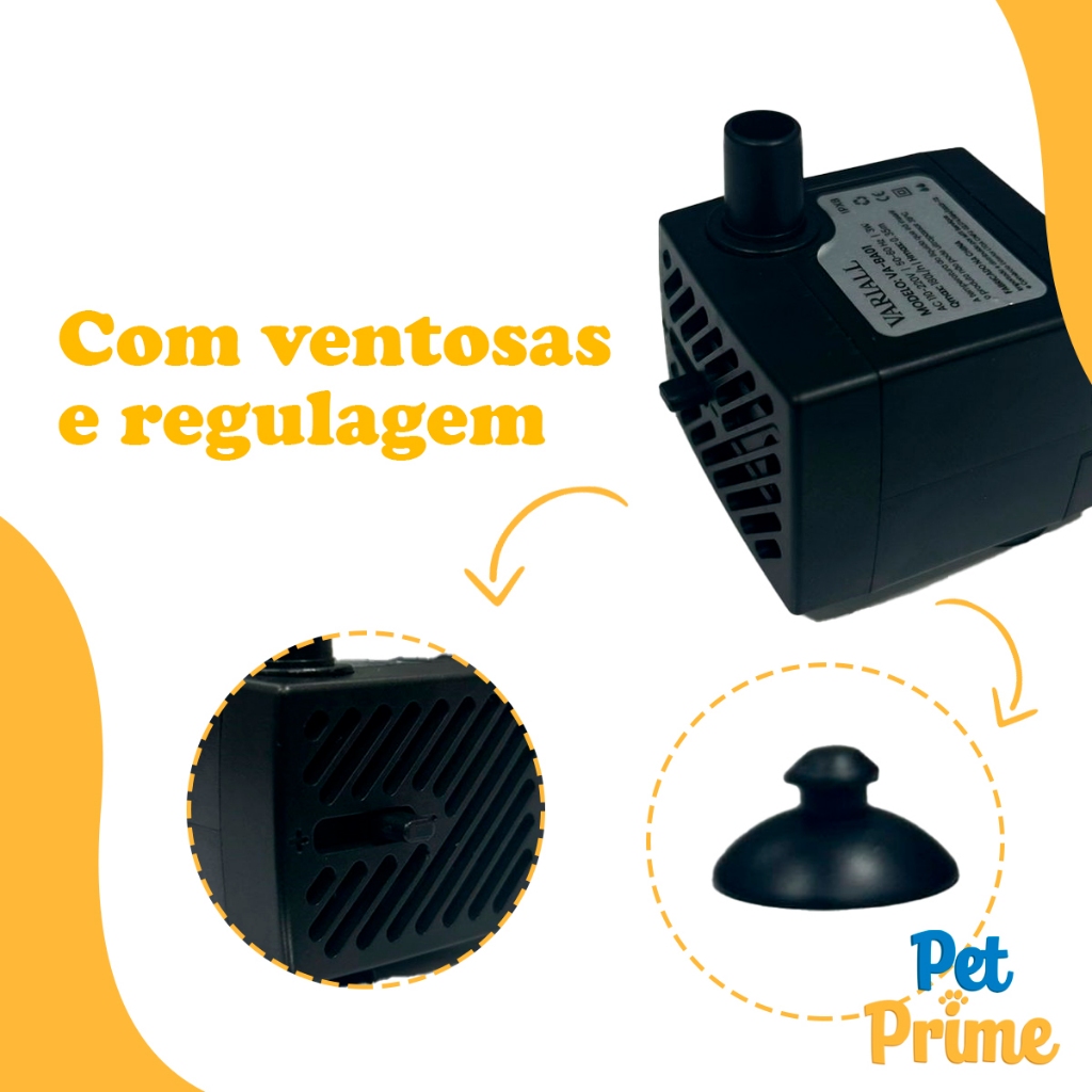 Kit 2 Bomba Submersa Bombinha Motor Para Fonte Água Aquário Bebedouro Pet Bivolt 110v/220v