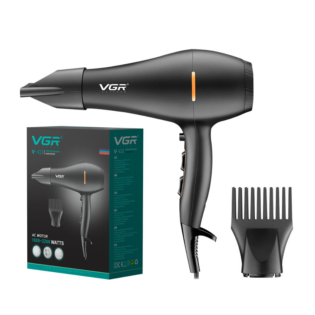 Secador De Cabelo Profissional Potente Vgr 3 Velocidades em Oferta na Shopee