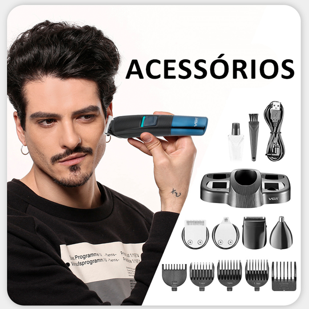 Cortador De Cabelo Profissional Oiv-108 4 Cabeças/4 Pentes