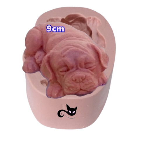 Molde Silicone Artesanato Biscuit Gesso - Cachorro Animal Grande Deitado 9cm | Sabonete Pet (BLS2006)