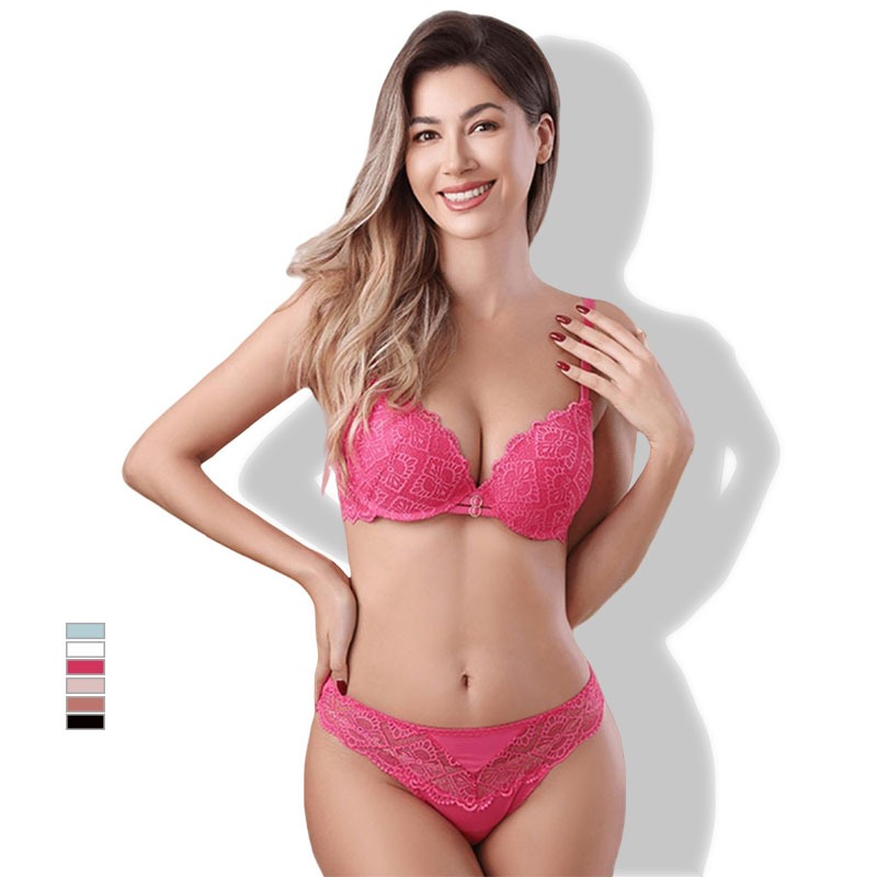 Z&D Lingerie Conjunto Com Aro Renda e Bojo Calcinha Tanga 8027 em Oferta na Shopee