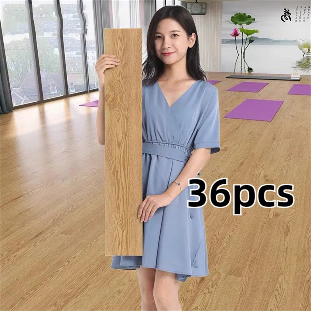 36PC Adesivo de Piso Madeira Moderno Antiderrapante Lavável 91,4x15,2cm vinílico 1.5mm em Oferta na Shopee