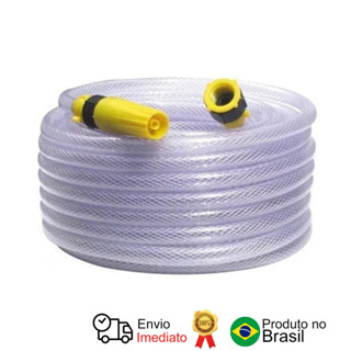 Mangueira Jardim Trançada Transparente 30 M Com Esguicho Vonder em Oferta na Shopee