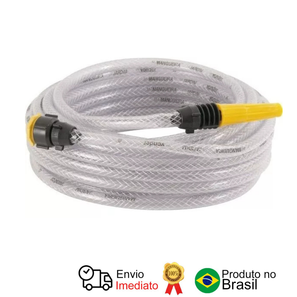 Mangueira Jardim Trançada Transparente 20 M Com Esguicho - Vonder em Oferta na Shopee