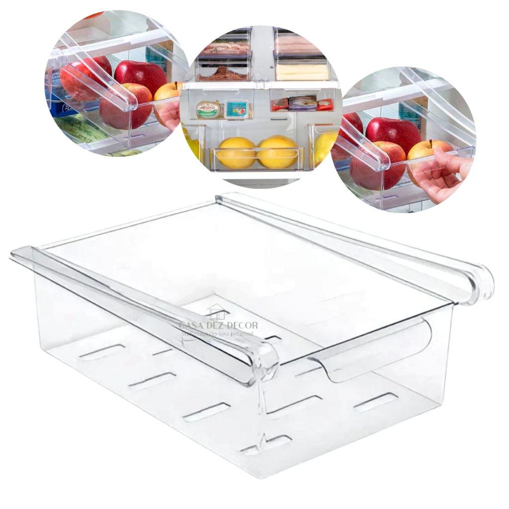 Organizador Cesto Graveta de Geladeira Multiuso Alimentos Verduras Frutas e Legumes 22 x 17cm em Oferta na Shopee