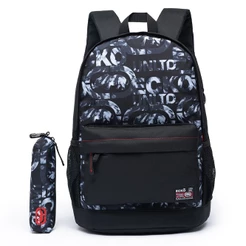 Kit Mochila Escolar Ecko Estojo Resistente Espaçosa