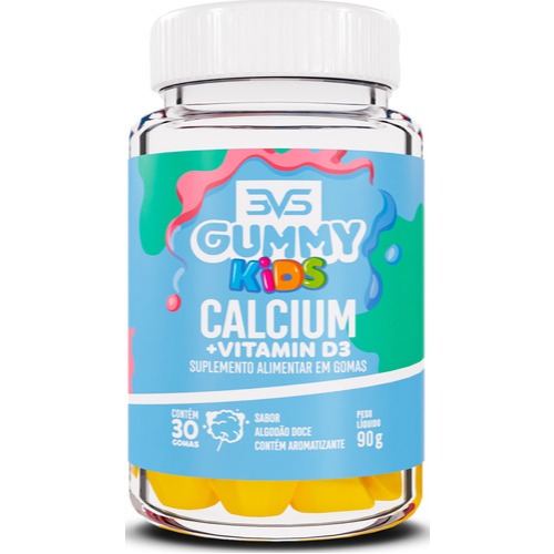 Cálcio + Vitamina D3 Kids - Gummy 100% Natural Com Pectina - 30 Doses - 3VS Nutrition em Oferta na Shopee