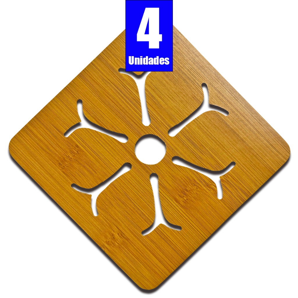 KIT 4 Descansos de Panela Proteção Mesa Panelas descanso de panela MDF