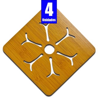 KIT 4 Descansos de Panela Proteção Mesa Panelas descanso de panela MDF