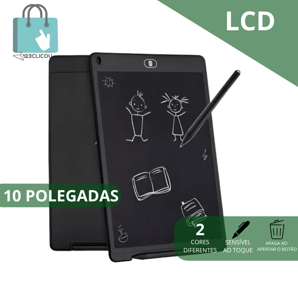 Lousa Digital 10 Polegadas Lcd Tablet Infantil Desenho Escrever Tela Colorida Brincar