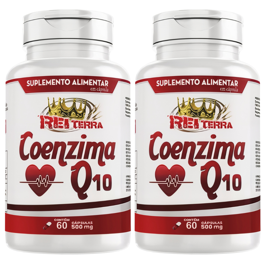 KIT C/2 Unidades Coenzima Q10 COQ 10 Ubiquinona + Vitamina E - 60 Capsulas - Rei Terra