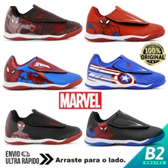 Chuteira Futsal Dray Marvel Vingadores Sem Cadarço Infantil 100% Original Com Nota Fiscal e Garantia