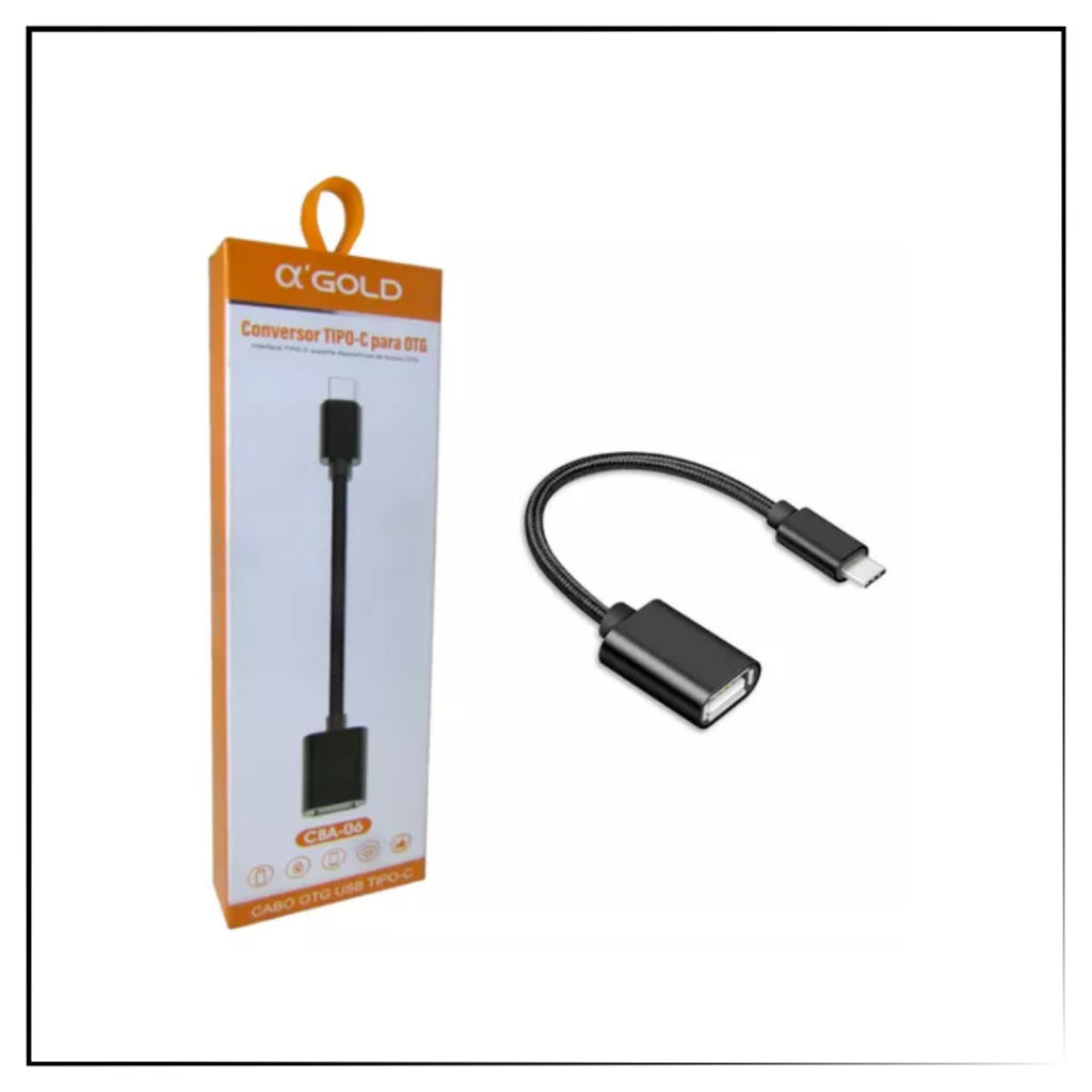 Conversor Tipo-C para OTG, Gold CBA-06 Qualidade Premium A'Gold